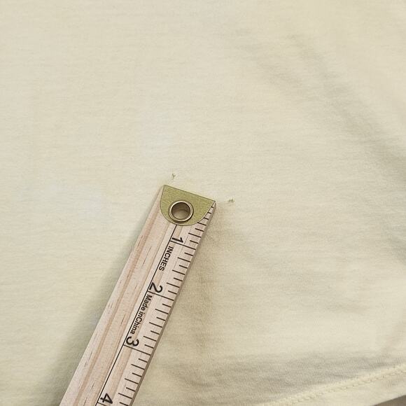 Old Navy Shirt Womens Medium Baby Yellow Toucan Palm Leaf Sheer 100% Cotton - Picture 7 of 11